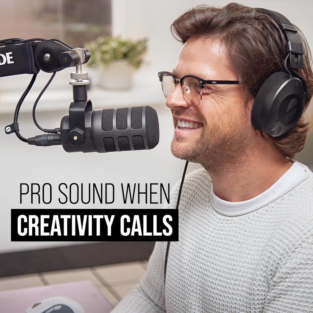 RODE PodMic يو اس بي متعدد الاستخدامات ديناميكي البث ميكروفون - أسود