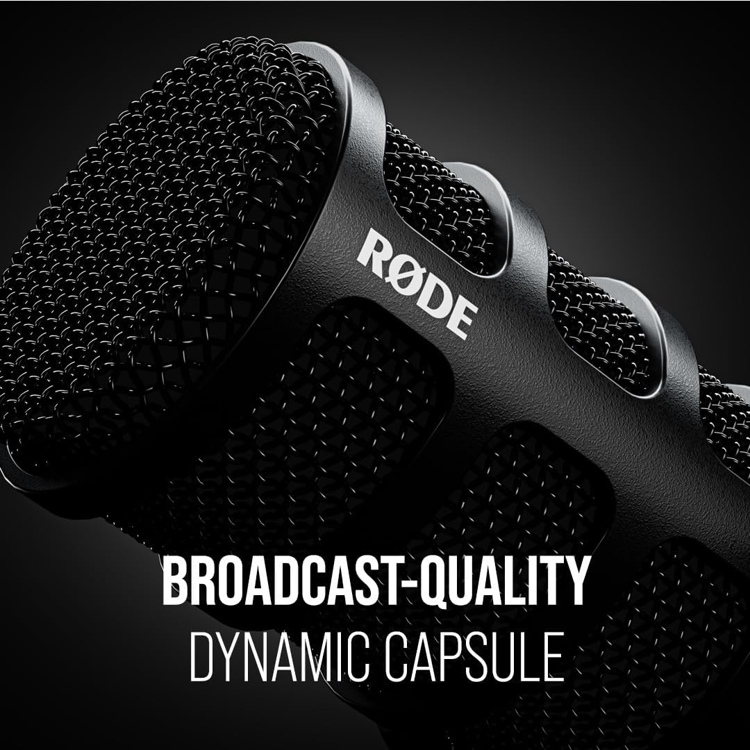 RODE PodMic يو اس بي متعدد الاستخدامات ديناميكي البث ميكروفون - أسود