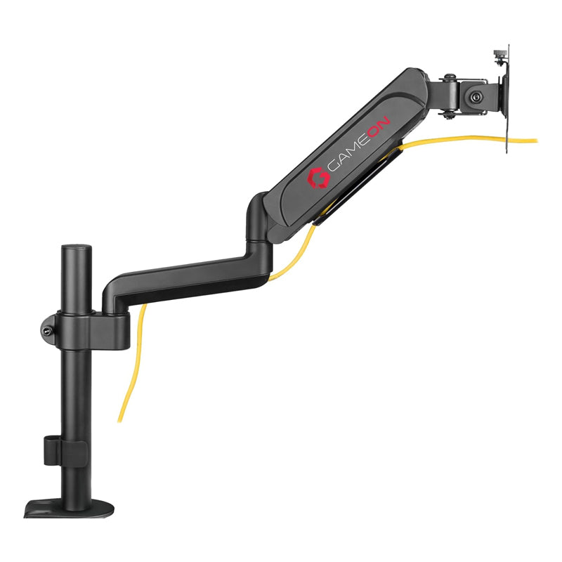 GameOn Pole-Mounted Gas Spring Single Monitor Arm - Black