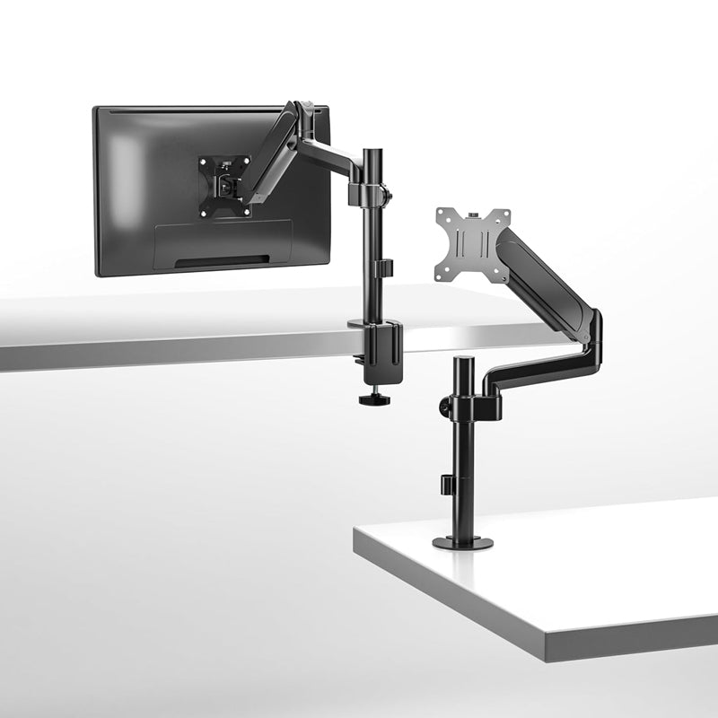 GameOn Pole-Mounted Gas Spring Single Monitor Arm - Black