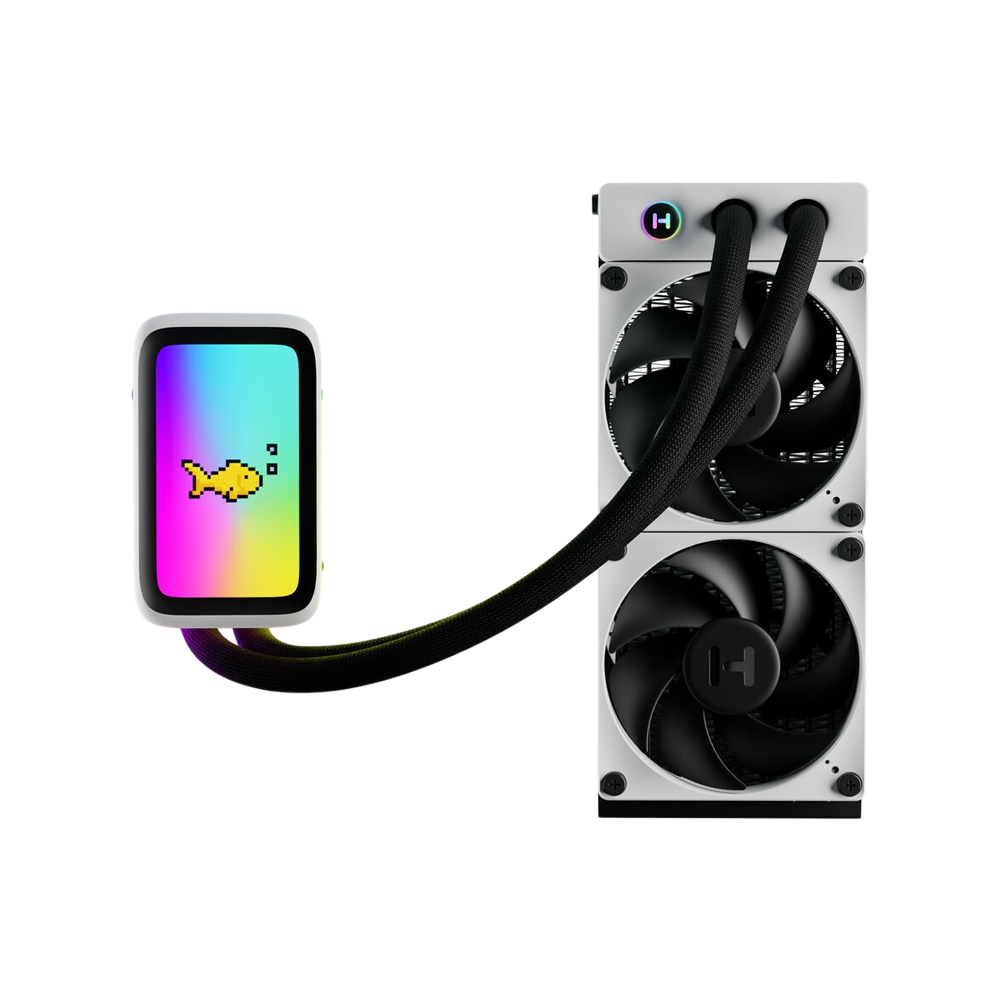 HYTE THICC Q60 5 Inch Ultraslim HD Display CPU Liquid Cooler 240mm - Black/White