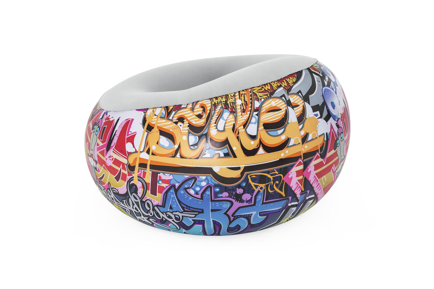 Bestway 44" x 44" x 26"/1.12m x 1.12m x 66cm inflate-a-chair graffiti air chair (contents:chair, repair patch,)