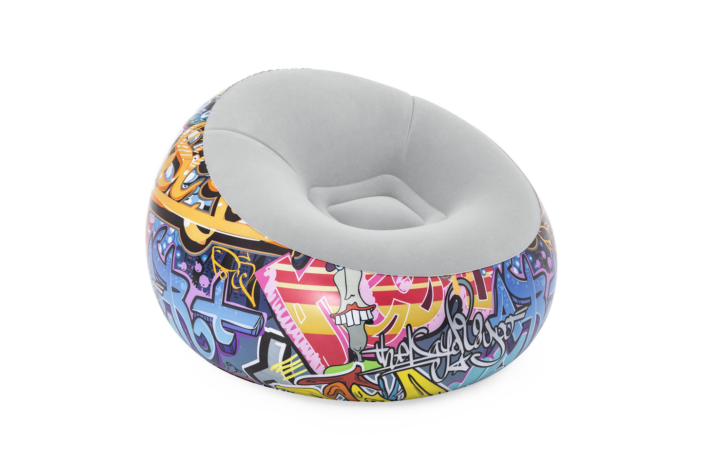 Bestway 44" x 44" x 26"/1.12m x 1.12m x 66cm inflate-a-chair graffiti air chair (contents:chair, repair patch,)