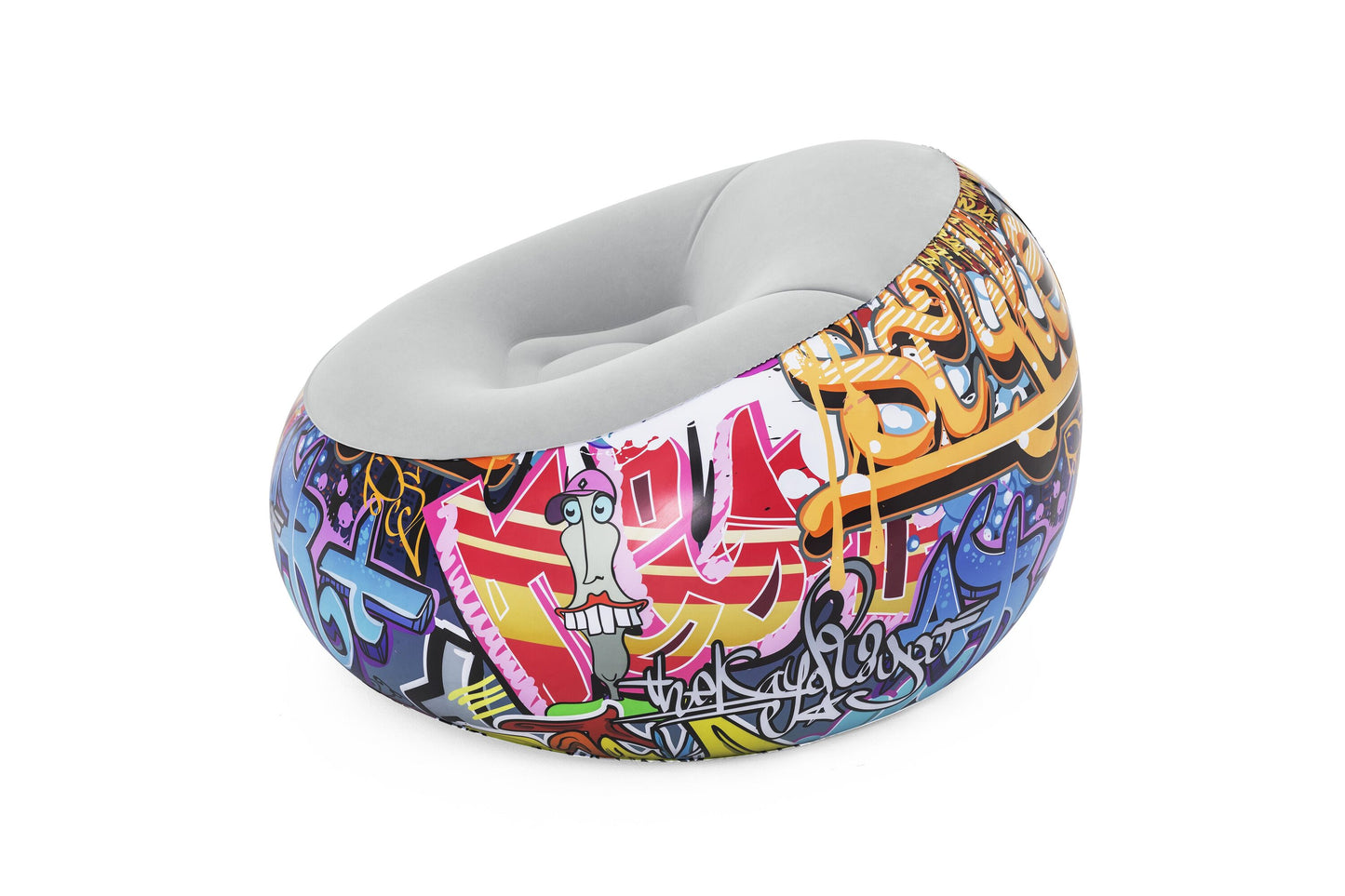 Bestway 44" x 44" x 26"/1.12m x 1.12m x 66cm inflate-a-chair graffiti air chair (contents:chair, repair patch,)