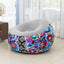 Bestway 1.12m x 1.12m x 66cm inflate-a-chair floral air chair (contents:chair, repair patch,)