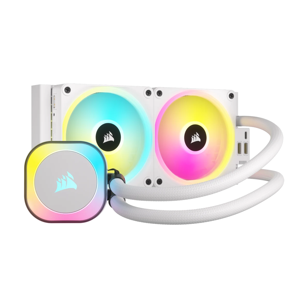 CORSAIR iCUE LINK H100i RGB AIO Liquid CPU Cooler - White
