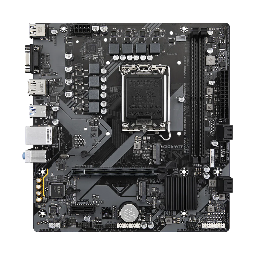 GIGABYTE B760M E Motherboard - DDR5 / HDMI / DisplayPort / USB - Black