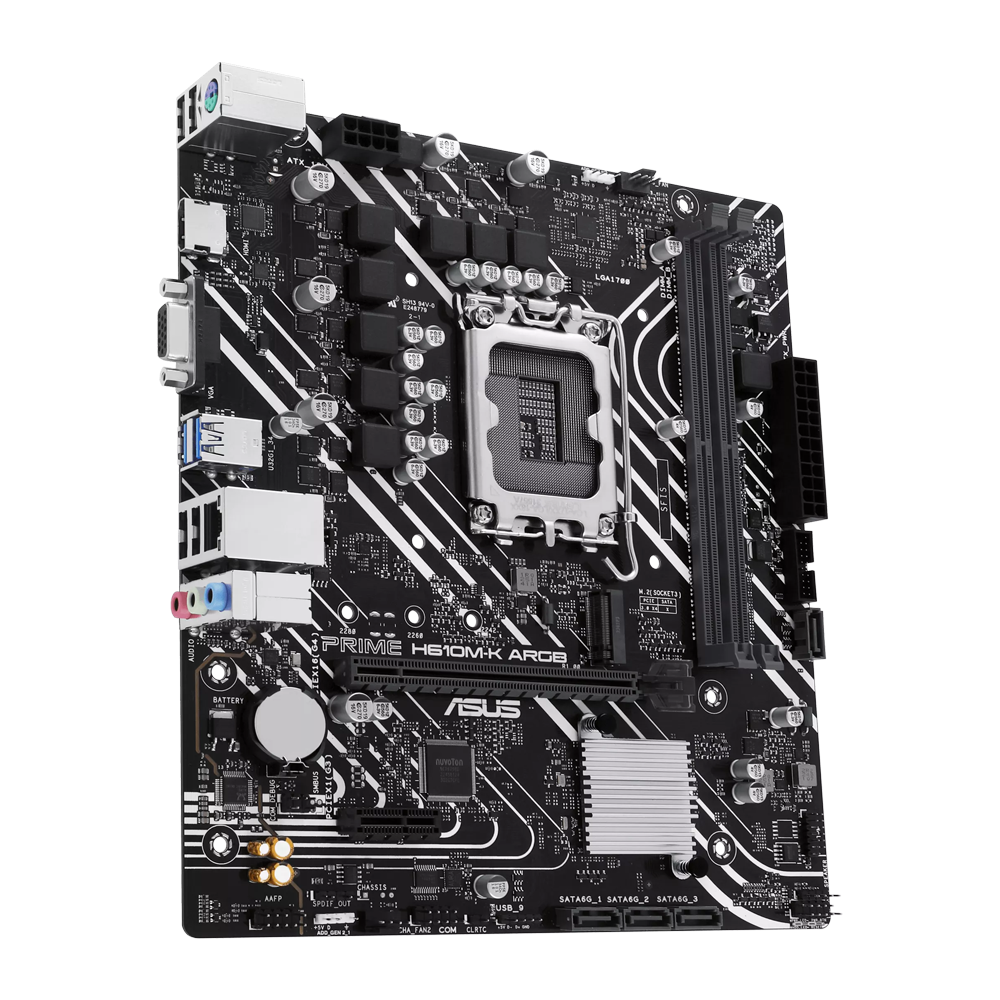ASUS PRIME H610M-K Motherboard - ARGB / DDR5 / Ethernet / USB- Black