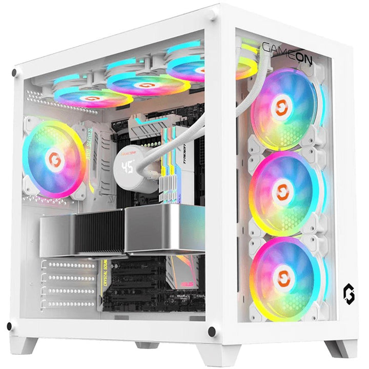 GAMEON Emperor Artic Series Mid Tower Gaming Case - White