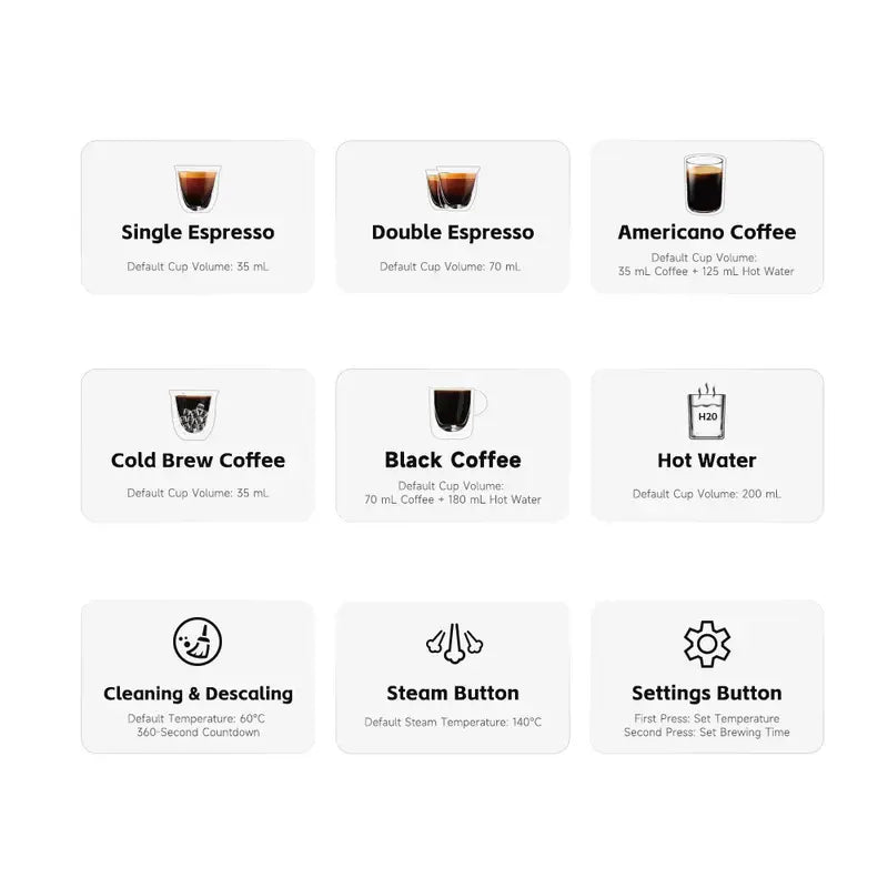 HiBREW H13 Coffee Espresso Machine - Silver