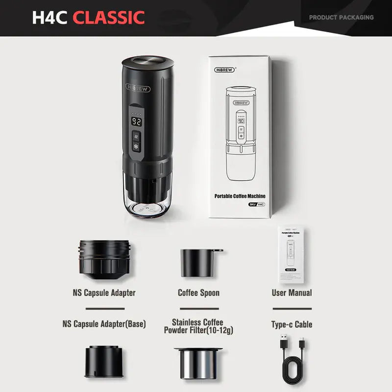 HiBREW H4C Black – Portable Espresso Maker Explorer