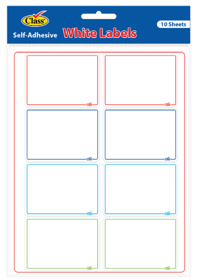 Class Label Frame Stickers - 70X50mm / 10 Sheets