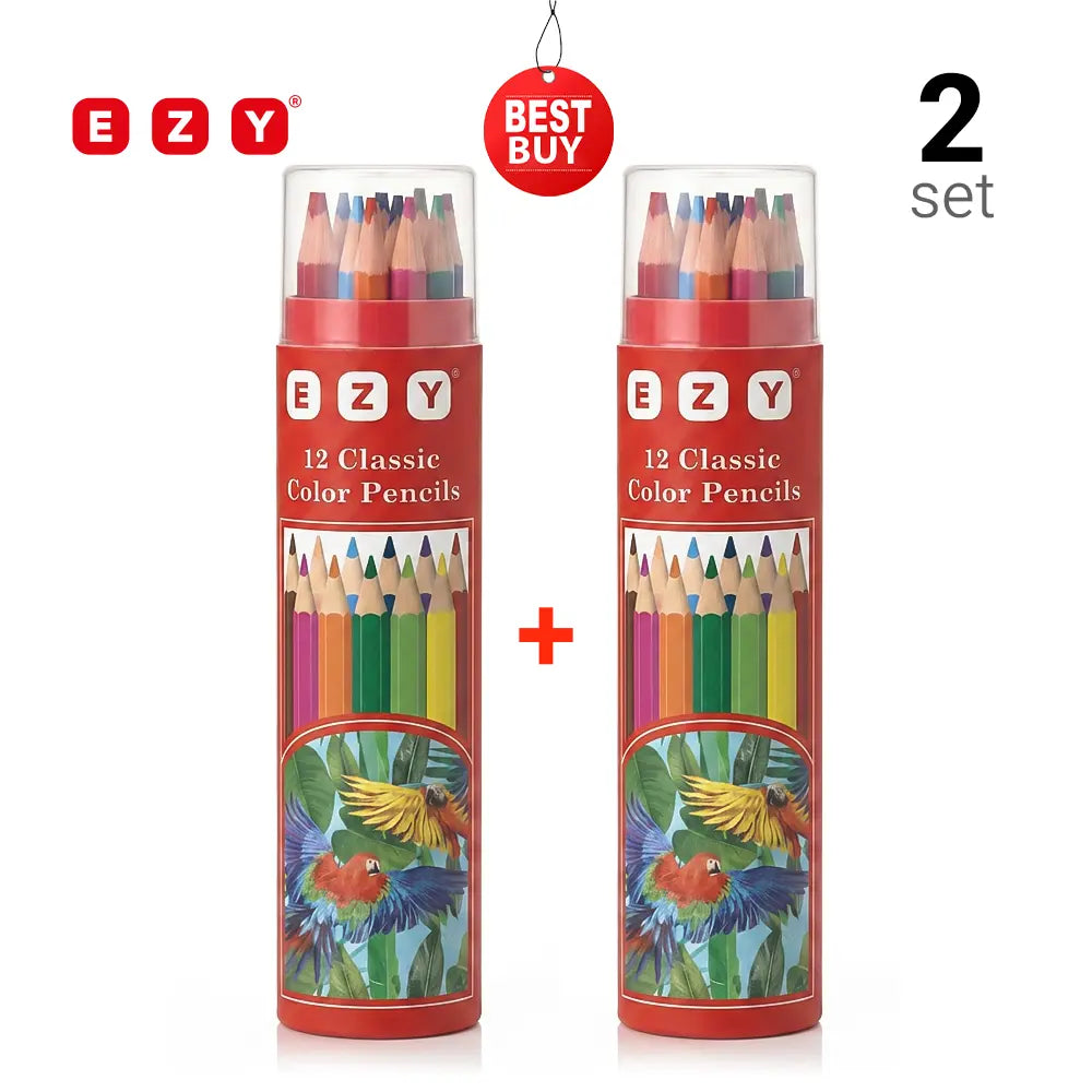 Ezy Classic Long Tube Colored Pencil - Pack Of 2