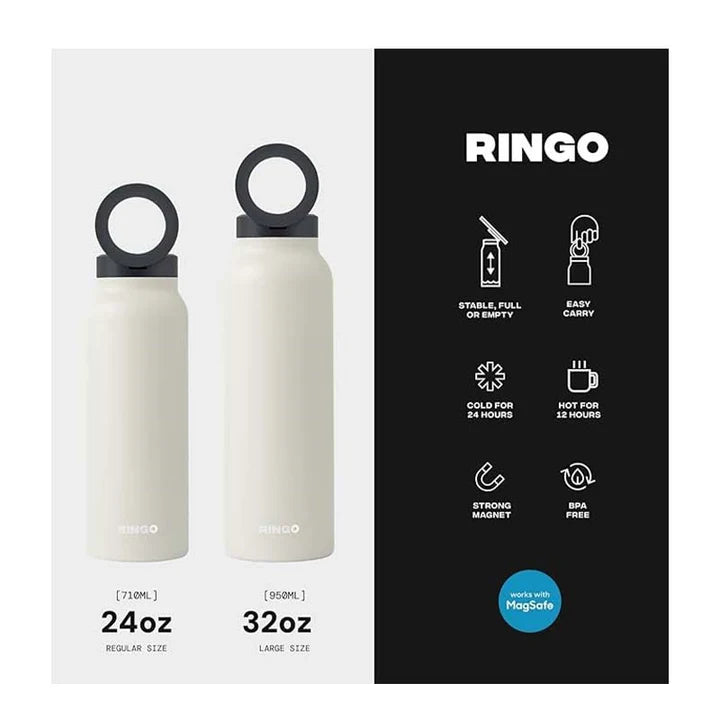 Ringo Insulated Water Bottle With Phone Holder - 950ml / Ivory