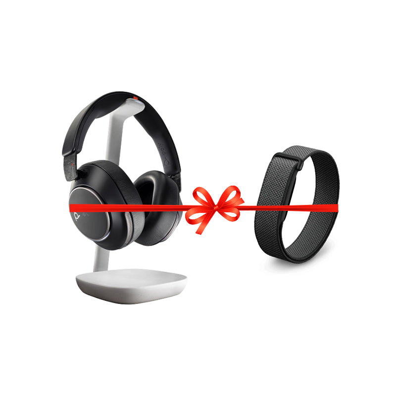 HP Poly Voyager Surround 85 UC Headset - Bluetooth 5.3 / up to 98' Range / USB-C / (Microsoft Teams Certified) / 2YW + Google Fitbit Air Smart Screenless Fitness Tracker - Bluetooth / Obsidian