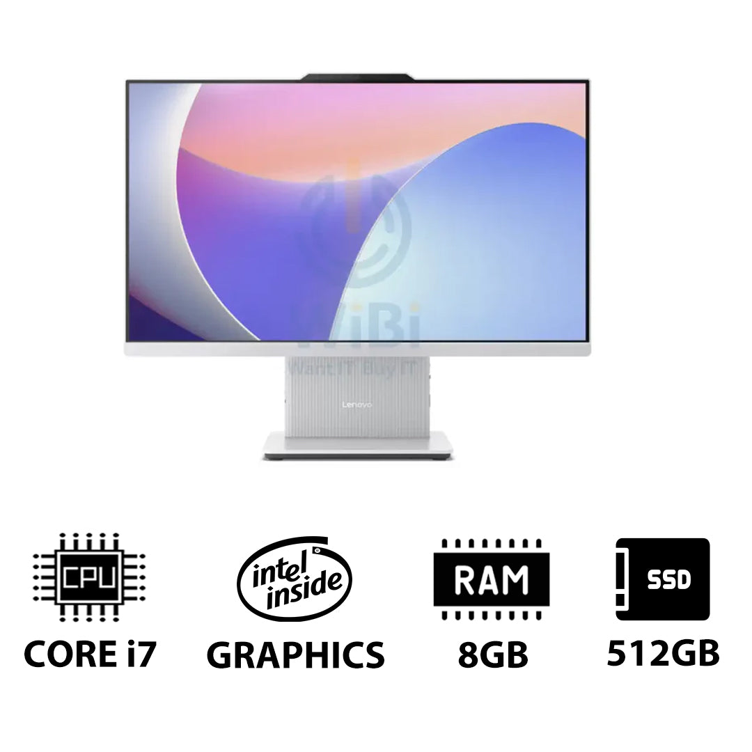 Lenovo IdeaCentre Gen 9 AIO PC - i7 / 8GB / 512GB (NVMe M.2 SSD) / 23.8" FHD Non-Touch / DOS (Without OS) / 1YW / Cloud Grey - Desktop