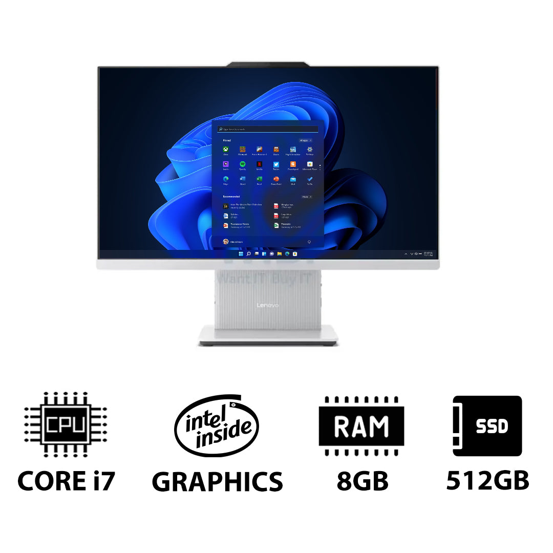 Lenovo IdeaCentre Gen 9 AIO PC - i7 / 8GB / 512GB (NVMe M.2 SSD) / 23.8" FHD Non-Touch / Win 11 Pro / 1YW / Cloud Grey - Desktop