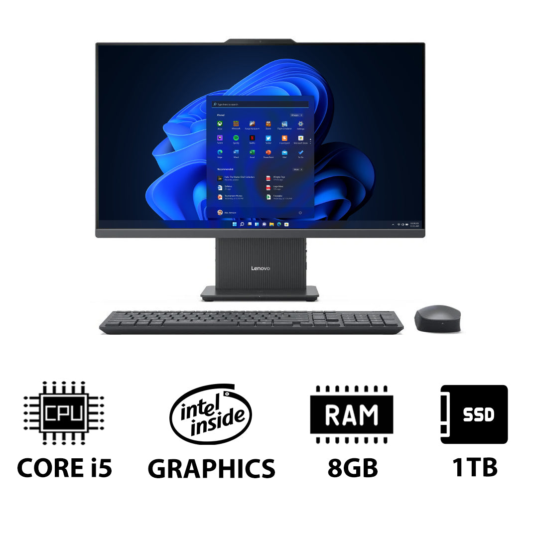 Lenovo IdeaCentre 27 Gen 9 AIO PC - i5 / 8GB / 1TB (NVMe M.2 SSD) / 27" FHD Non-Touch / Win 11 Pro / Arabic/English / 1YW / Luna Grey - Desktop