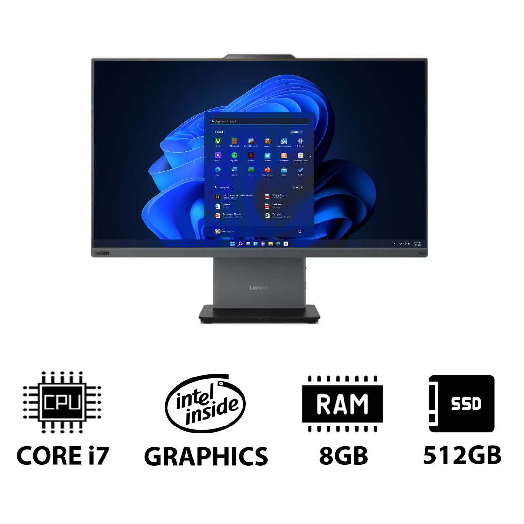 Lenovo ThinkCentre neo 50a 24 Gen 5 - i7 / 8GB / 512GB (NVMe M.2 SSD) / 23.8" FHD Non-Touch / Win 11 Pro / 1YW / Arb/Eng / Luna Grey - Desktop