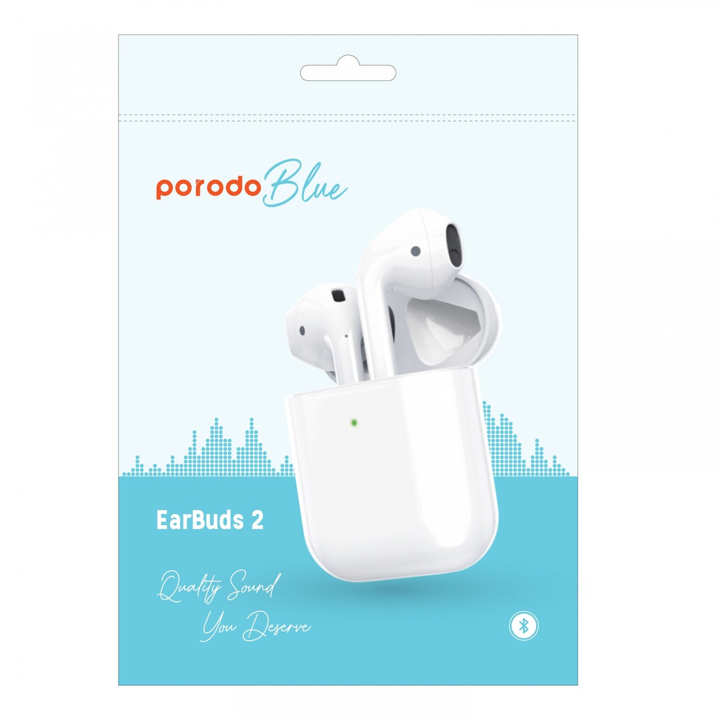 Porodo Blue Deep Bass Wireless Earbuds 2 - White