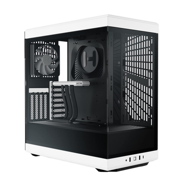 HYTE Y40 Panoramic Tempered Glass With Two 120mm fans, PCI-E 4.0 Vertical Mount included ATX Mid Tower Case - Black/White
