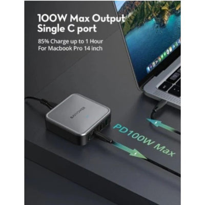 Ravpower RP-PC1042  GaN PD 4-Port Desktop Charger - 100W / USB-C / USB-A / Black