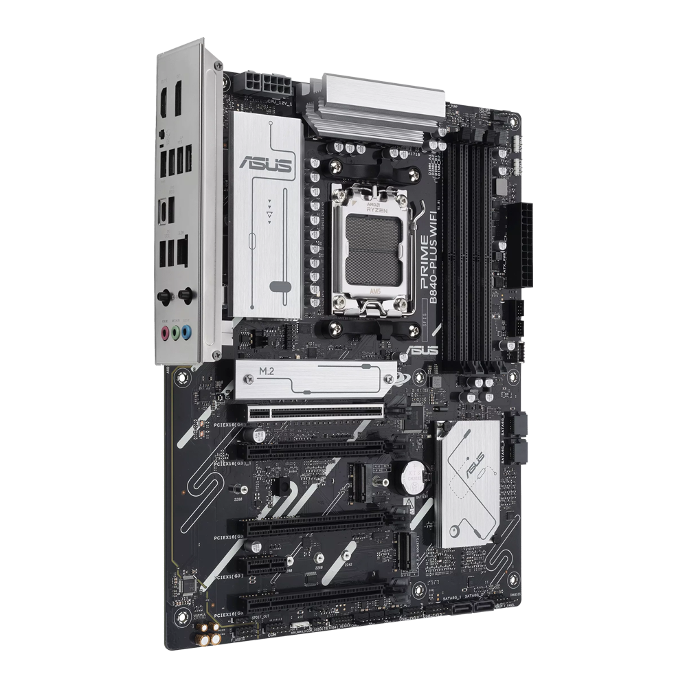 ASUS PRIME B840-PLUS Motherboard - DDR5 / Wi-Fi / Ethernet / USB - Black