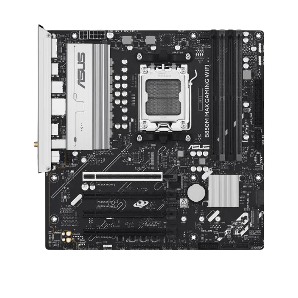 ASUS B850M MAX GAMING WIFI Motherboard - DDR5 / HDMI / DisplayPort / Ethernet / USB - Black