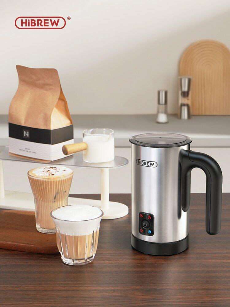 HiBREW 4 in 1 Milk Frother Frothing Foamer Fully automatic Milk Warmer Cold/Hot Latte Cappuccino Chocolate Protein Powder M3A