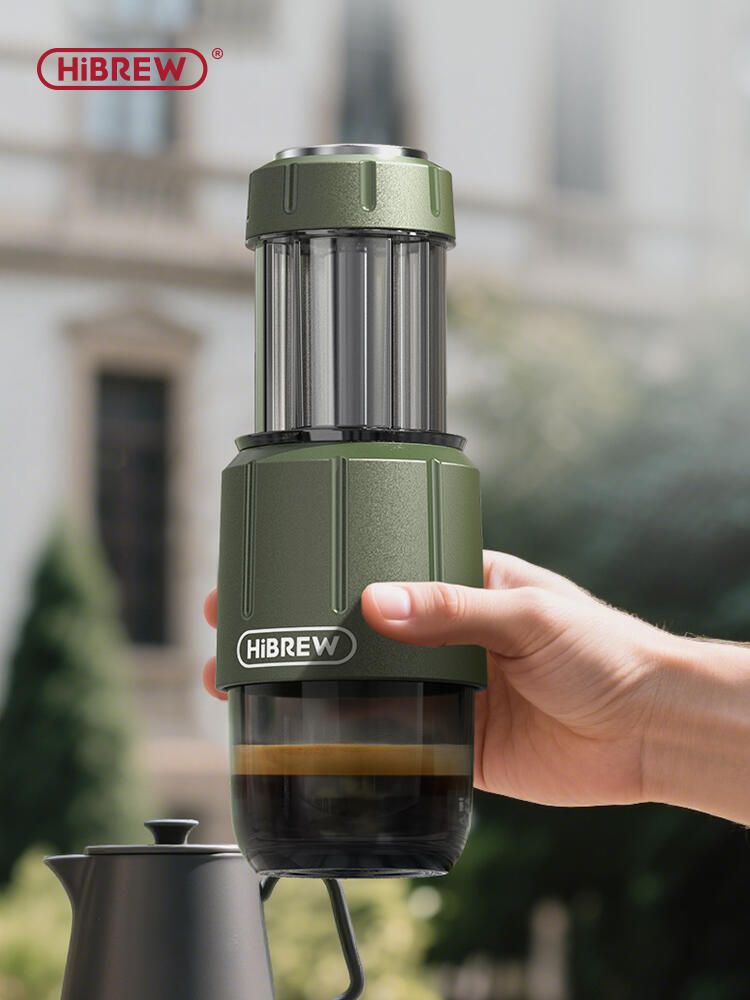HiBREW 2 in 1 Portable Espresso Maker For Capsule & Ground Hand Press Brewer H4D