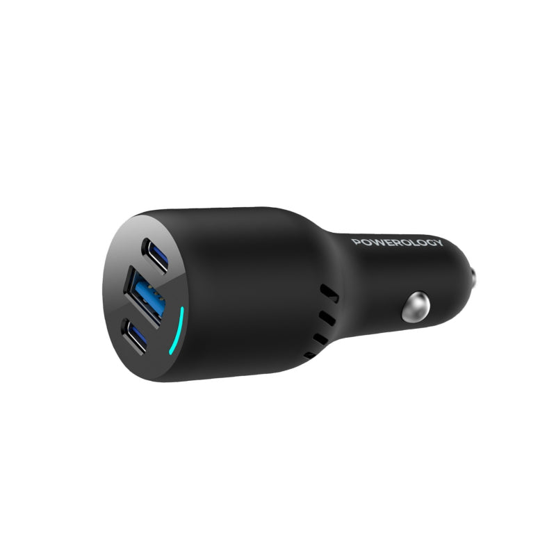 Powerology Triple Ports Car Charger - 65W / Black