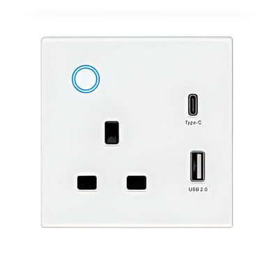 Gopeta Wi-Fi UK Single Socket  - 13A / USB-A / USB-C / White