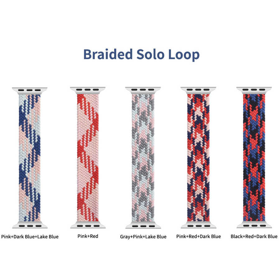 Wiwu Braided Loop Watch Band - Apple Watch 42/44/45/49Mm / Pink/Red/Dark Blue