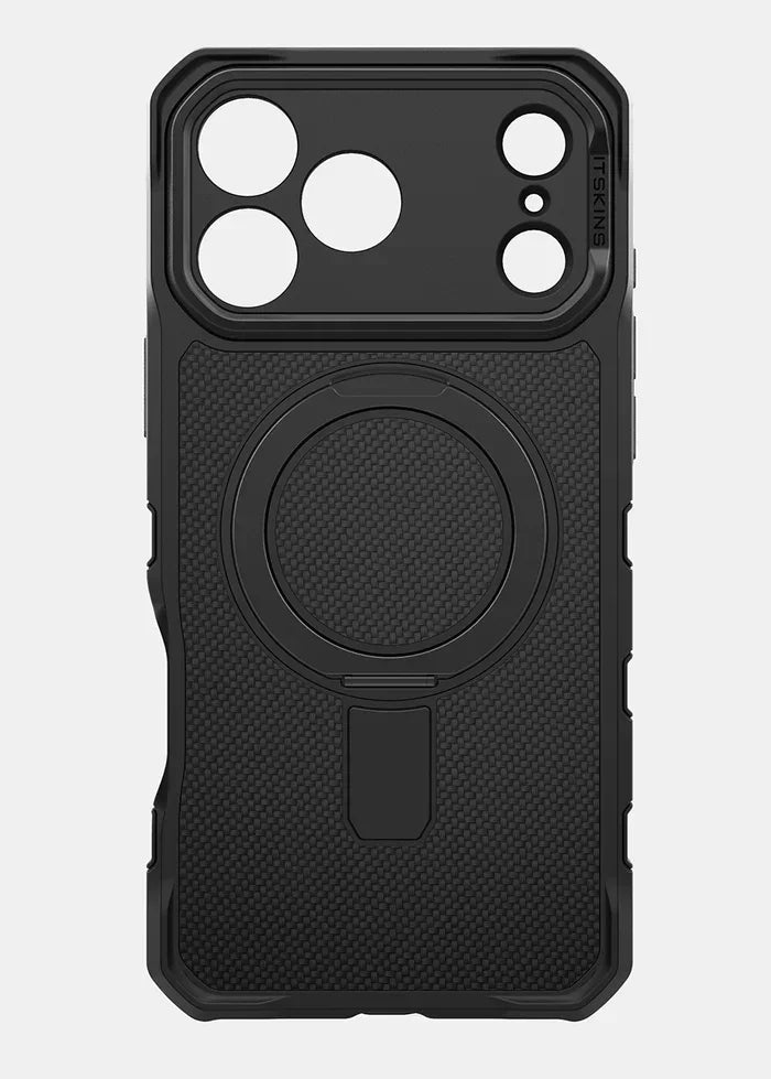 Itskins Supreme Nylon Series Magsafe Case with Stand For Apple iPhone 17 Pro Max - Black
