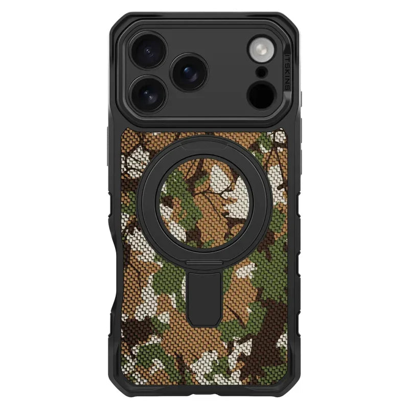 Itskins Supreme Nylon Series Magsafe Case with Stand For Apple iPhone 17 Pro Max - Camouflage