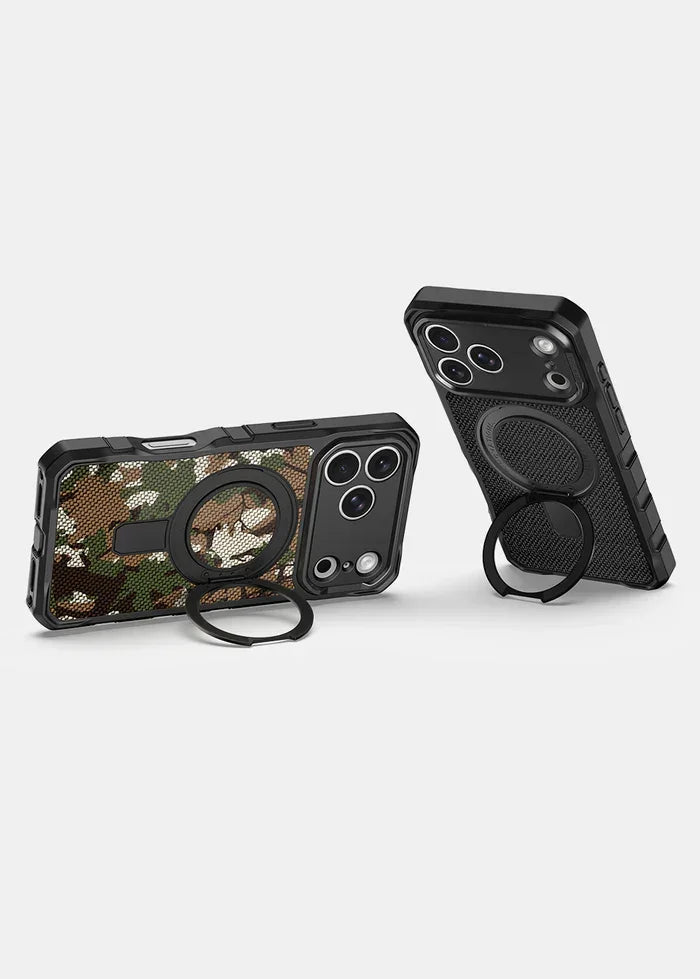 Itskins Supreme Nylon Series Magsafe Case with Stand For Apple iPhone 17 Pro Max - Camouflage