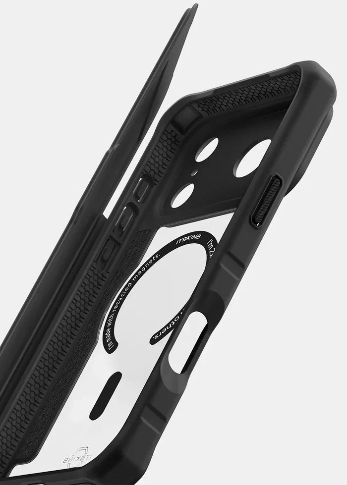 Itskins Hybrid Magfolio Series Magsafe Book Case For Apple iPhone 17 Pro Max - Black