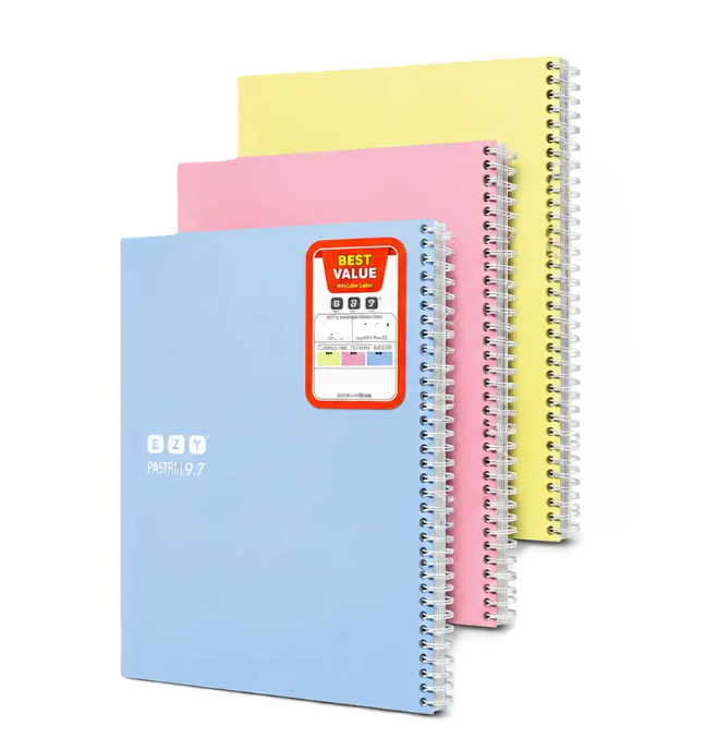 Ezy Pastel Spiral 3 Notebook -  A4 / 60 Sheet