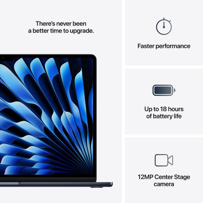 Apple MacBook Air - 15.3" / M4 / 10-Core CPU / 10-Core GPU / 16-Core Neural Engine / 24GB RAM / 512GB SSD / Midnight / 1YW