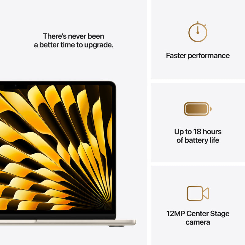 Apple MacBook Air - 13.6" / M4 / 10-Core CPU / 8-Core GPU / 16-Core Neural Engine / 16GB RAM / 256GB SSD / Starlight / 1YW