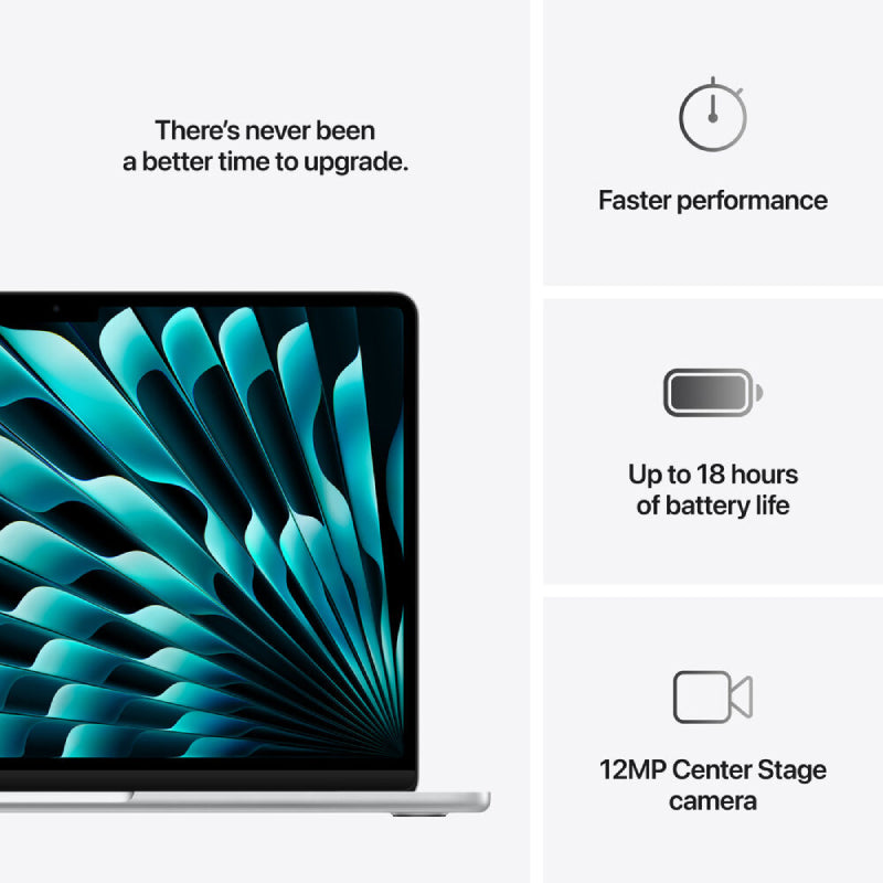 Apple MacBook Air - 13.6" / M4 / 10-Core CPU / 10-Core GPU / 16-Core Neural Engine / 16GB RAM / 512GB SSD / Silver / 1YW