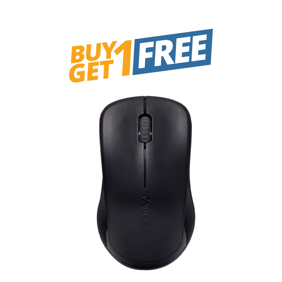 Rapoo 1620 Wireless Optical Mouse - 2.4 Ghz / 1000 DPI - Black (B1G1)