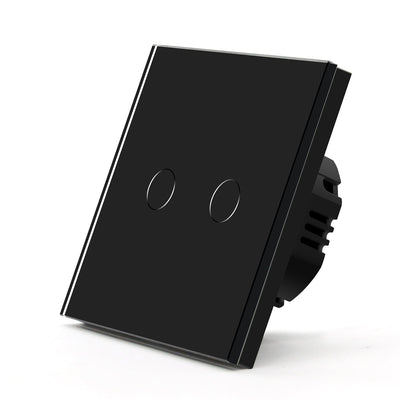 Gopeta 2-Gang Smart Wi-Fi Touch Switch with Glass Panel - Black