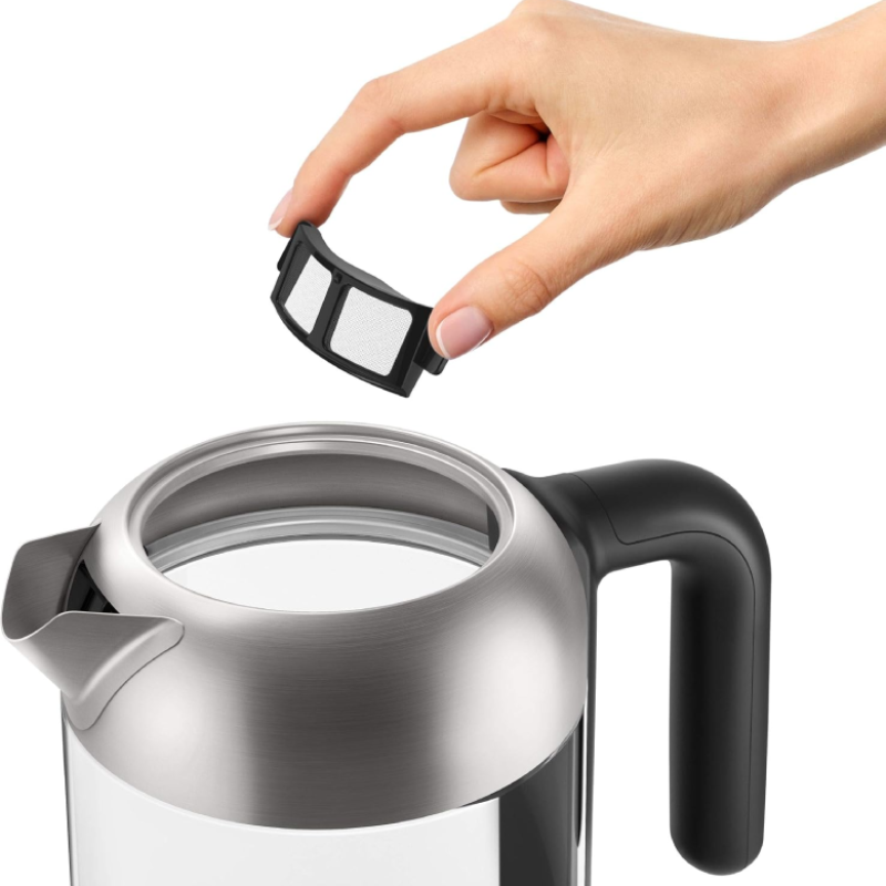 Philips Glass Electric Kettle, 1.7L, 2200W, HD9339/81 - Silver/Black