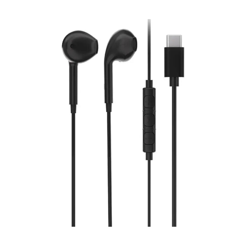 Powerology Stereo USB-C Earphones - 1.2m / Black