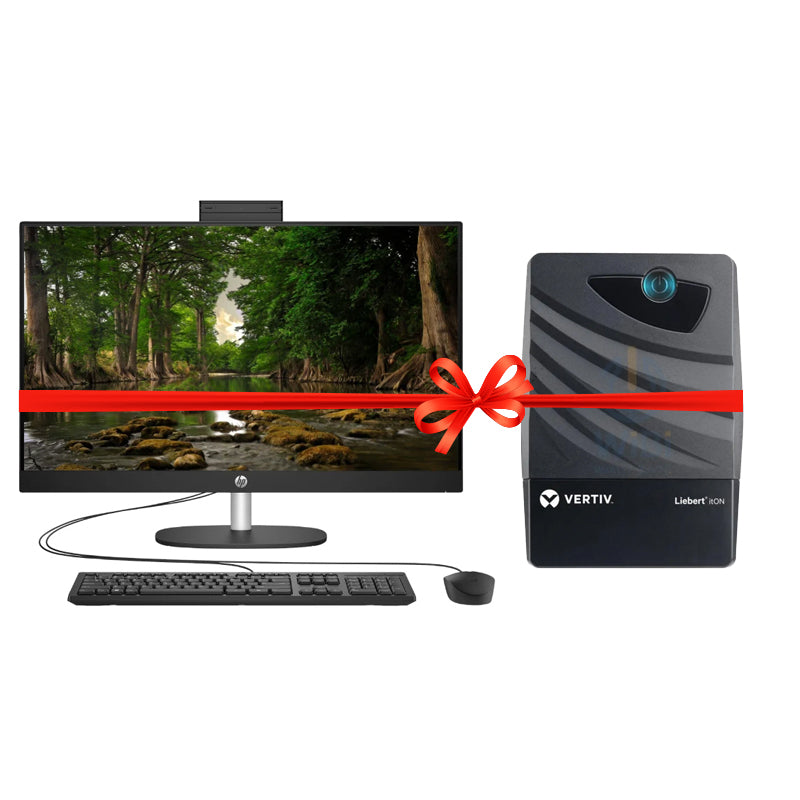 HP 27-CR0024NE AIO PC - i5 / 8GB / 1TB (NVMe M.2 SSD) / 27" FHD Non-Touch / DOS (Without OS) / 1YW / Jet Black + Vertiv / Liebert itON 800VA (360W) UPS - Bundle Offer