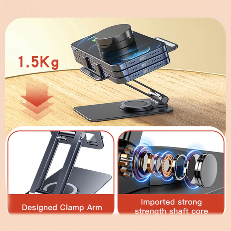 Yesido C184 360 Rotating Aluminum Alloy Folding Phone Holder - Space Gray