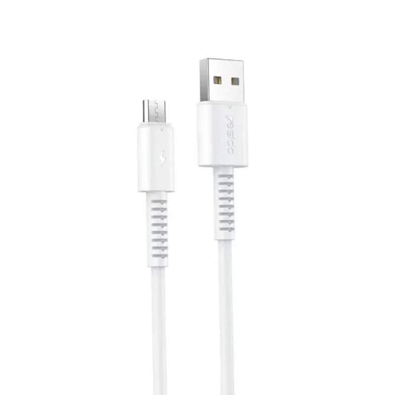 Yesido CA120 PVC Fast Charging Data Cable - 1M / USB / Micro - White