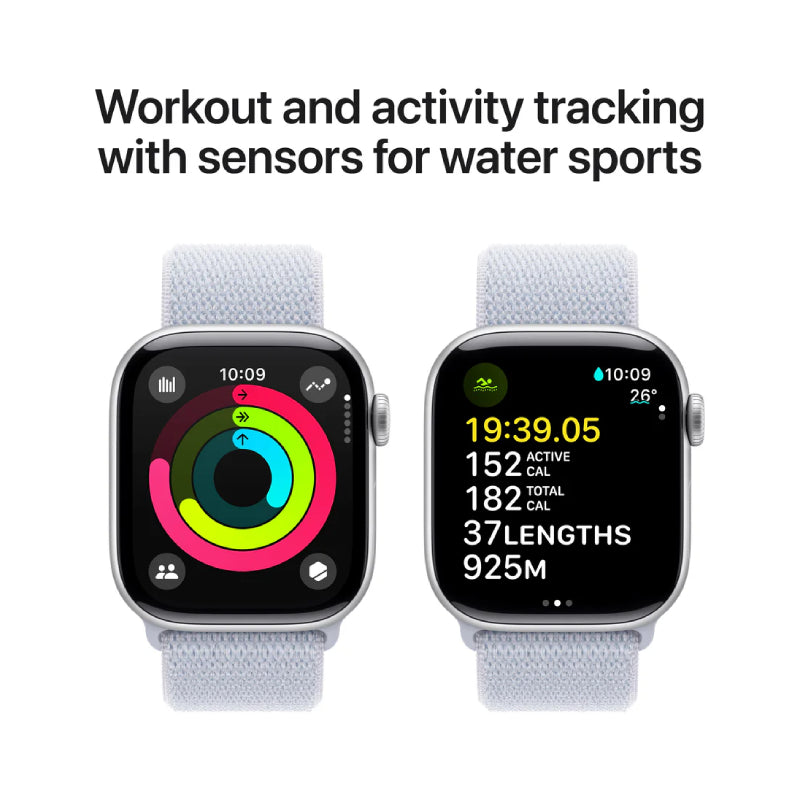 Apple Watch Series 10 with Sport Loop - LTPO OLED / 64GB / 42mm / Bluetooth / Wi-Fi / Blue Cloud Smart Watches
