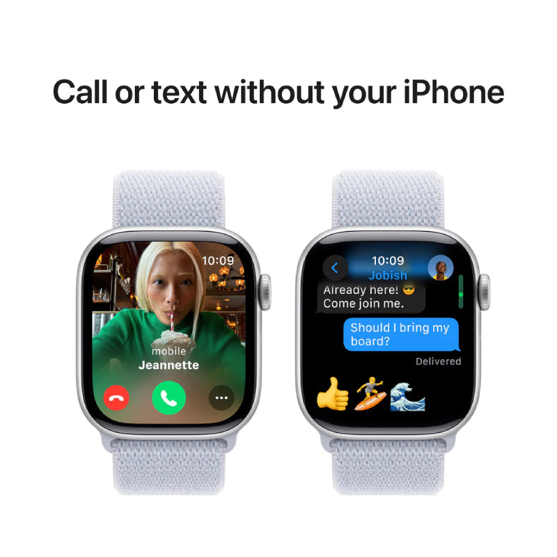 Apple Watch Series 10 with Sport Loop - LTPO OLED / 64GB / 42mm / Bluetooth / Wi-Fi / Blue Cloud Smart Watches